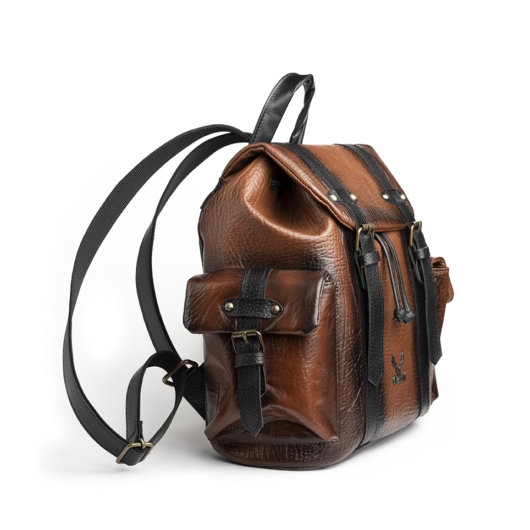 BACKPACK WITH SHADOWS EFFECT IN TAN "MEDIUM"