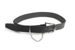 BLACK LEATHER BELT WITH CHAIN (NICKEL HARDWARE)