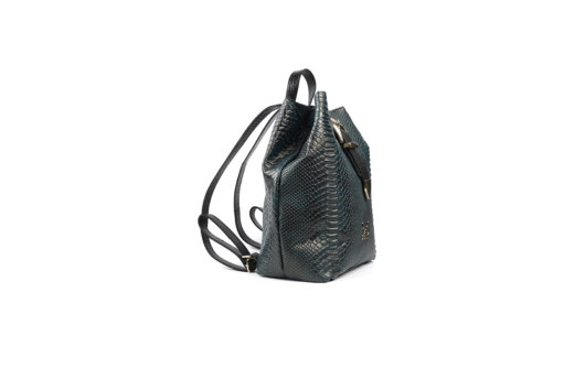 VINTAGE BUCKLE BACKPACK IN DARK GREEN