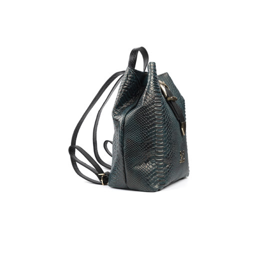 VINTAGE BUCKLE BACKPACK IN DARK GREEN