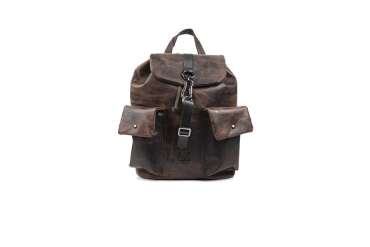 BACKPACK WITH HOOK-BROWN PULL UP LEATHER