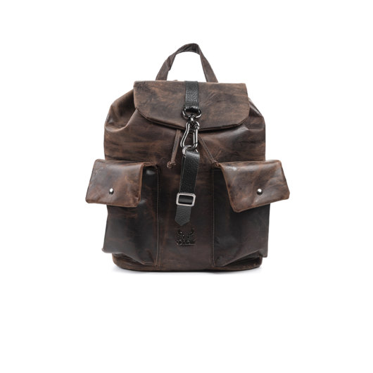 BACKPACK WITH HOOK-BROWN PULL UP LEATHER