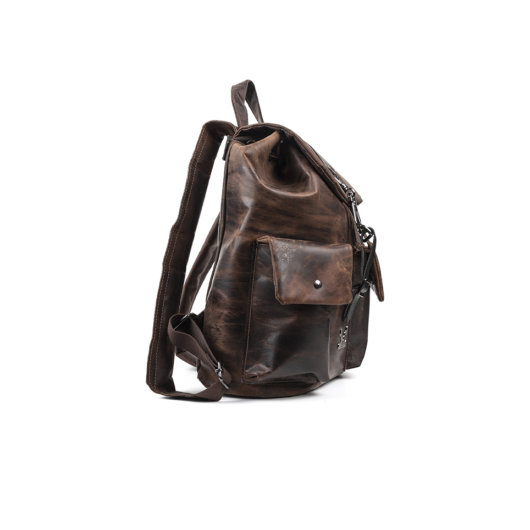 BACKPACK WITH HOOK-BROWN PULL UP LEATHER