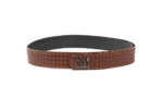 STRAW EFFECT LOGO BELT IN TAN (NICKEL HARDWARE)