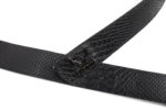 BLACK LEATHER LOGO BELT (NICKEL HARDWARE)