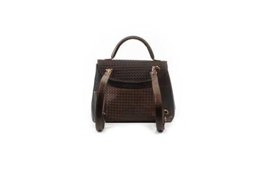 3 IN 1 BAG WITH FLAP IN BROWN PULL UP