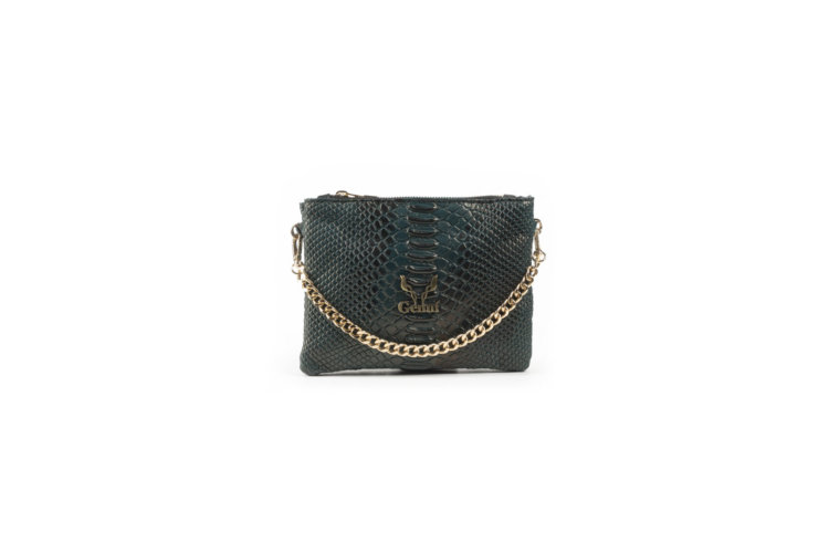 2 IN 1 CLUTCH BAG IN DARK GREEN