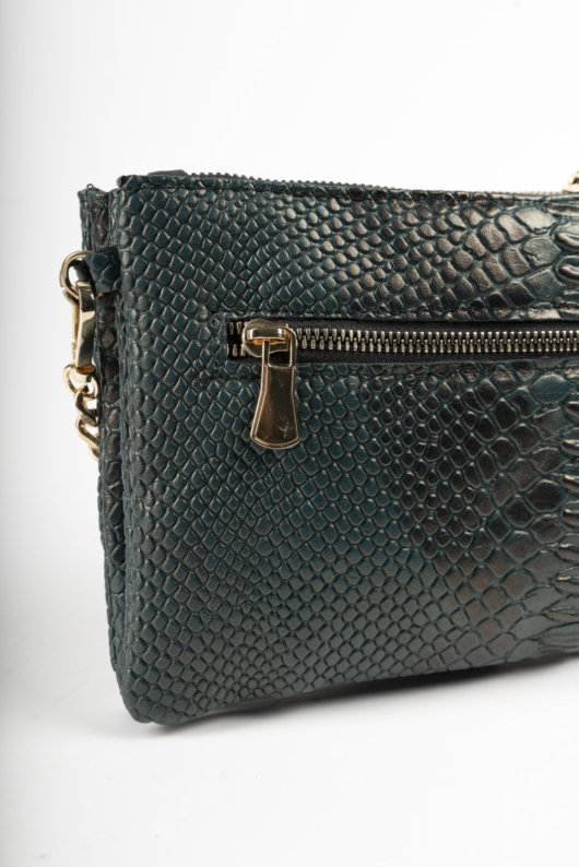 2 IN 1 CLUTCH BAG IN DARK GREEN