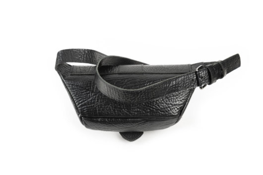 VINTAGE STYLE BELT BAG WITH FLAP IN BLACK