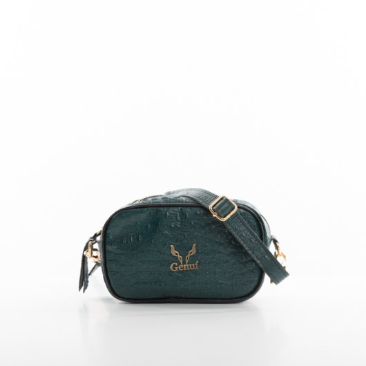 CROSSBODY BAG WITH ZIPPER IN DARK GREEN