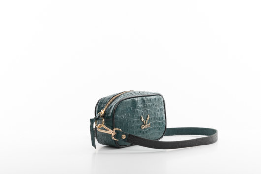 CROSSBODY BAG WITH ZIPPER IN DARK GREEN