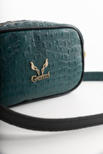 CROSSBODY BAG WITH ZIPPER IN DARK GREEN
