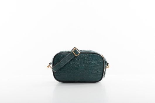 CROSSBODY BAG WITH ZIPPER IN DARK GREEN