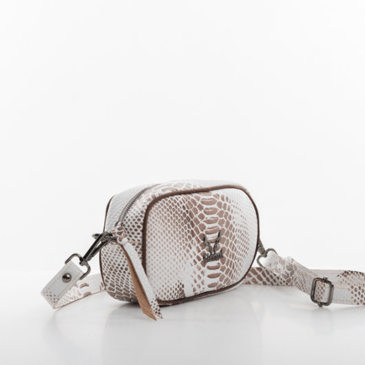 CROSSBODY BAG WITH ZIPPER IN WHITE