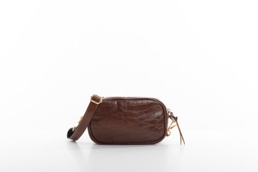 CROSSBODY BAG WITH ZIPPER IN BROWN