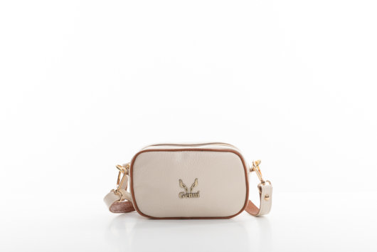 CROSSBODY BAG WITH ZIPPER IN CREAM