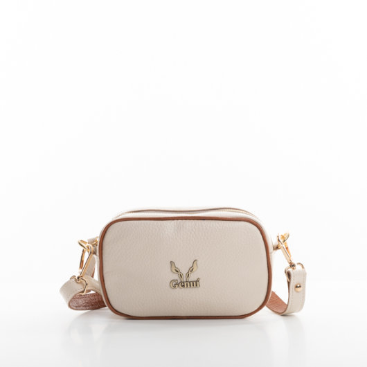 CROSSBODY BAG WITH ZIPPER IN CREAM