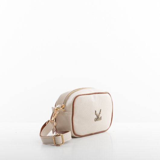 CROSSBODY BAG WITH ZIPPER IN CREAM