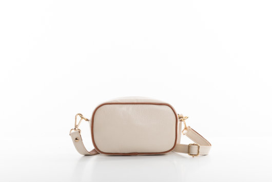 CROSSBODY BAG WITH ZIPPER IN CREAM