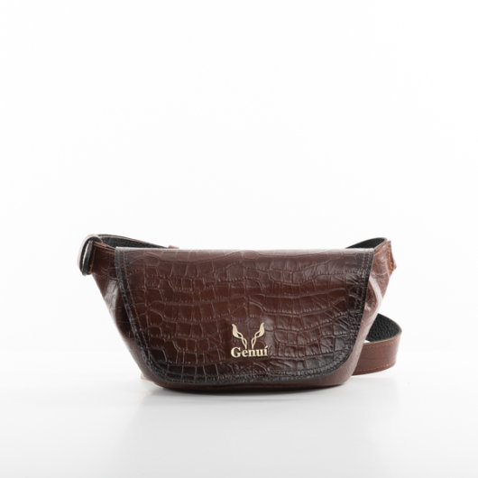 BELT BAG WITH FLAP IN BROWN