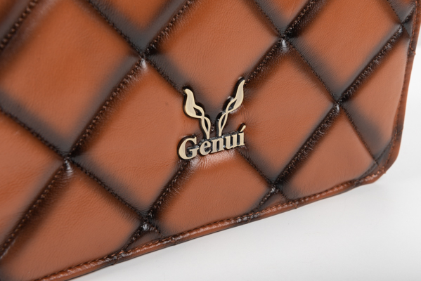 QUILTED SHOULDER BAG IN TAN