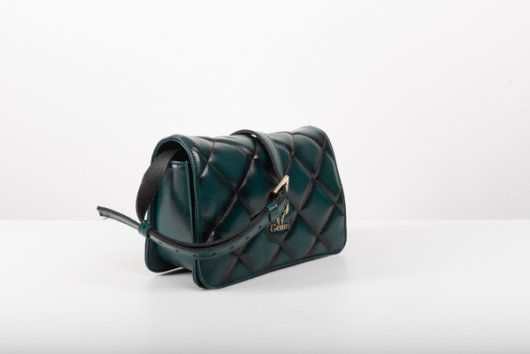 QUILTED SHOULDER BAG IN DARK GREEN