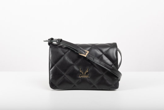 QUILTED SHOULDER BAG IN BLACK