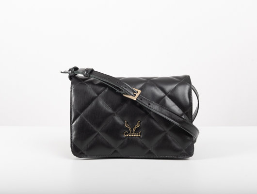 QUILTED SHOULDER BAG IN BLACK