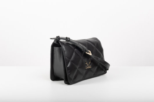 QUILTED SHOULDER BAG IN BLACK