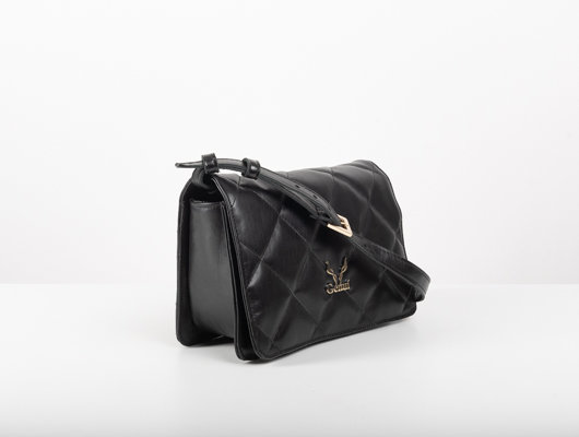 QUILTED SHOULDER BAG IN BLACK