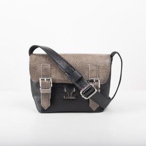 FLAP CROSSBODY BAG IN BLACK - GREY