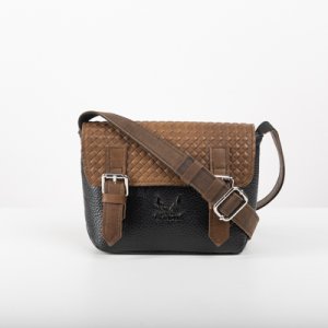 FLAP CROSSBODY BAG IN BLACK - OLIVE GREEN