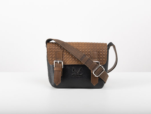 FLAP CROSSBODY BAG IN BLACK - OLIVE GREEN