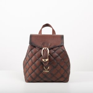 QUILTED BACKPACK IN BROWN