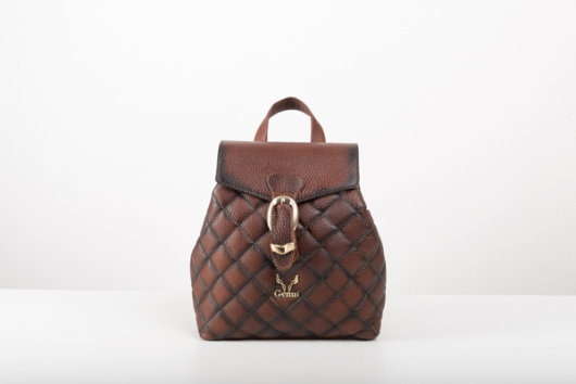 QUILTED BACKPACK IN BROWN