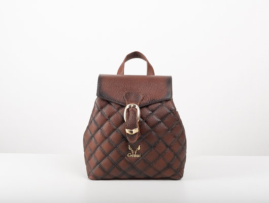 QUILTED BACKPACK IN BROWN