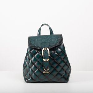 QUILTED BACKPACK IN DARK GREEN