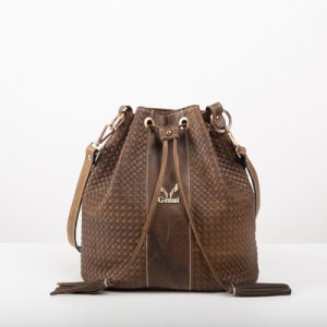 3 IN 1 STRAW EFFECT BUCKET BAG IN OLIVE GREEN