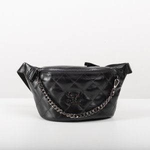 QUILTED BELT BAG IN BLACK-”MEDIUM”