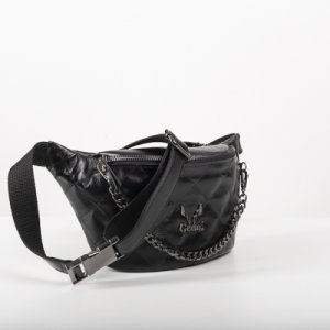 QUILTED BELT BAG IN BLACK-”MEDIUM”