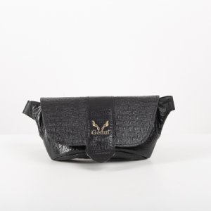 BELT BAG WITH FLAP IN BLACK