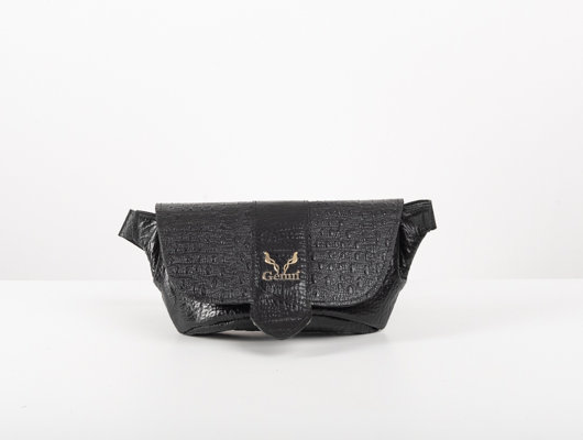 BELT BAG WITH FLAP IN BLACK