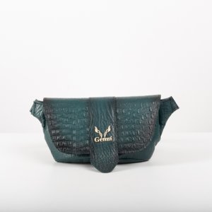 BELT BAG WITH FLAP IN DARK GREEN