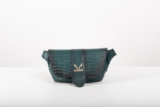 BELT BAG WITH FLAP IN DARK GREEN