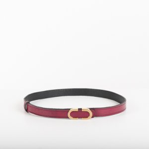 Δερματινη ζωνη με οβαλ μεταλλικη φιγουρα magenta