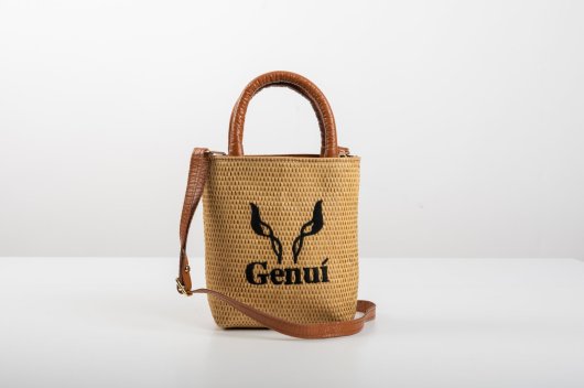 NATURAL RAFFIA HANDBAG WITH EMBROIDERY