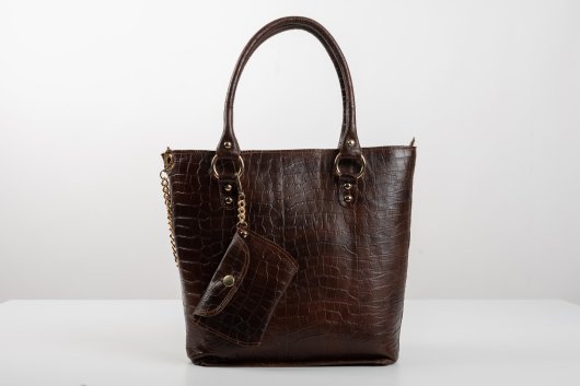 SHOULDER BAG IN BROWN-”MEDIUM”