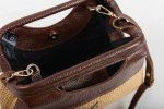 NATURAL RAFFIA CLASP HANDLE HANDBAG