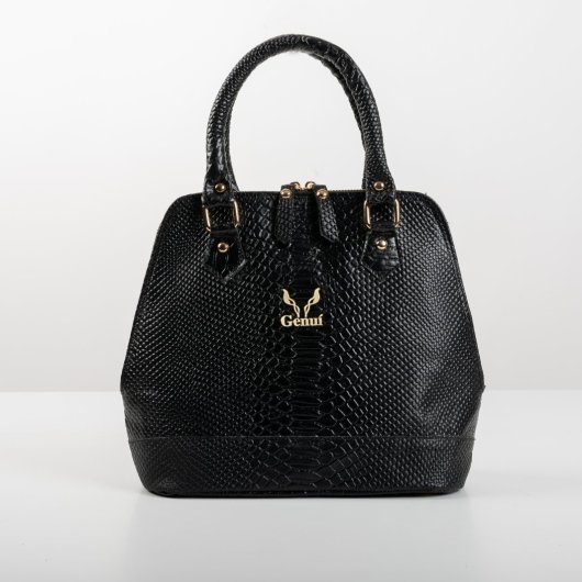 LEATHER HANDBAG IN BLACK