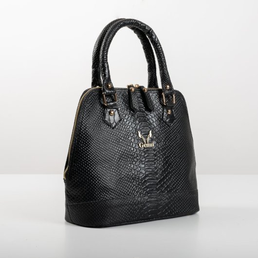 LEATHER HANDBAG IN BLACK